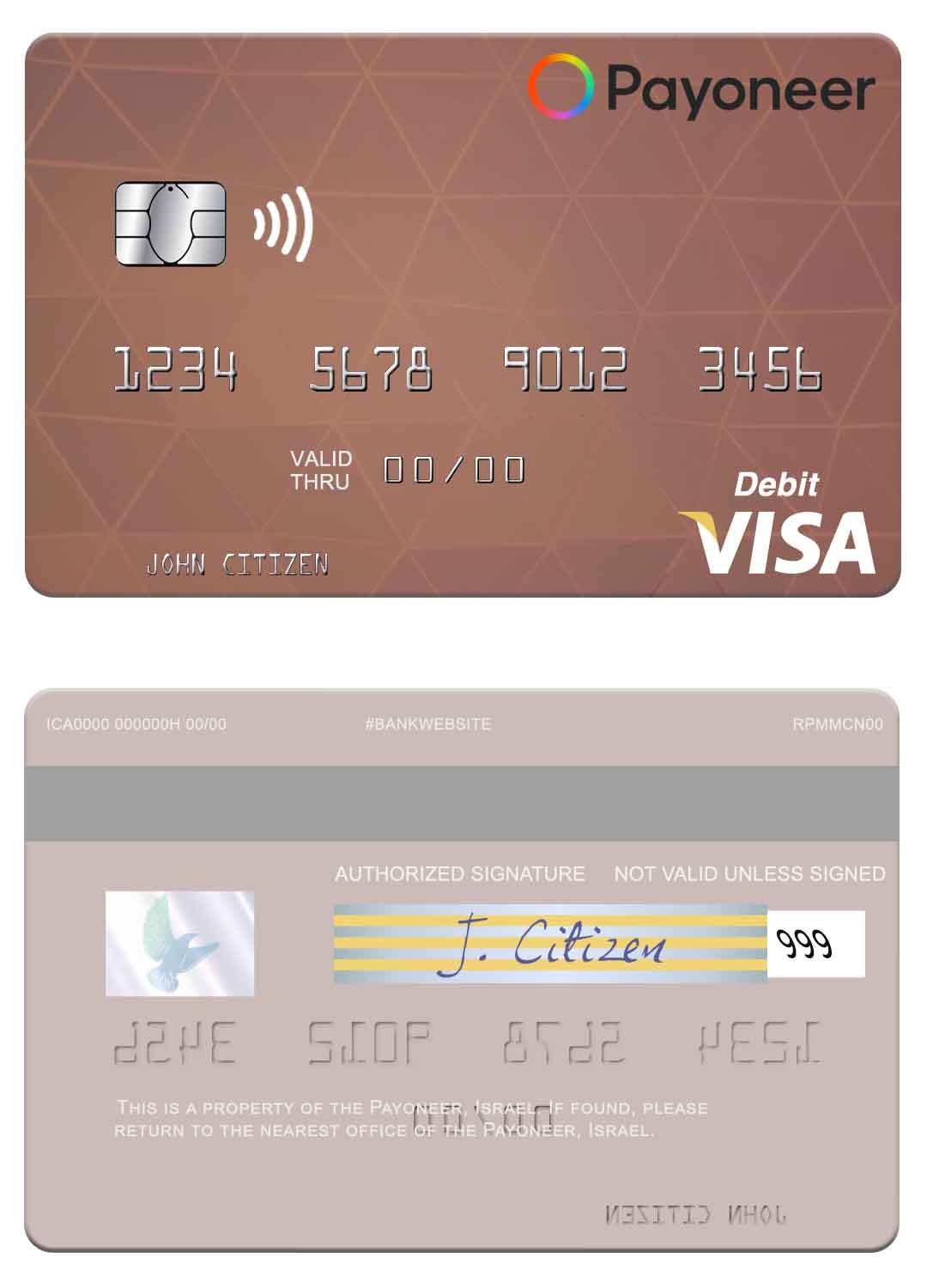 USA Payoneer visa debit card